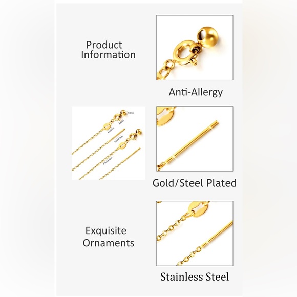 Stainless Steel Sliding Clasp Adjustable Necklace - Picture 9 of 9